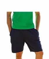 Navy blauwe shorts korte trainingsbroek voor heren