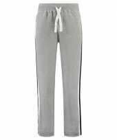 Trainingsbroek sportbroek grijs met streep voor heren